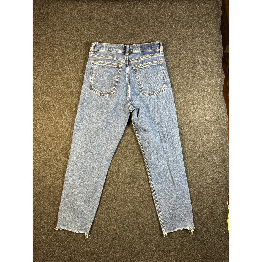 Abercrombie & Fitch The Mom High Rise Jeans Light Wash Blue Denim 25 0 Short - Picture 8 of 8